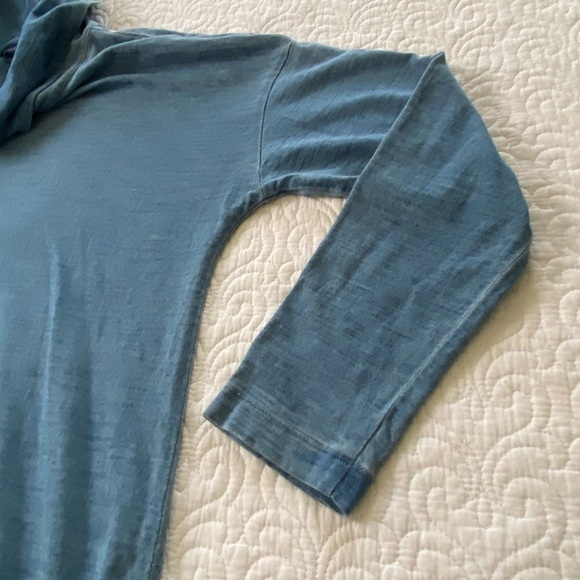 Pure Jill Indigo Cowl Neck Tunic Top Minimalist Chic Loungewear Relaxed Fit - Picture 7 of 11